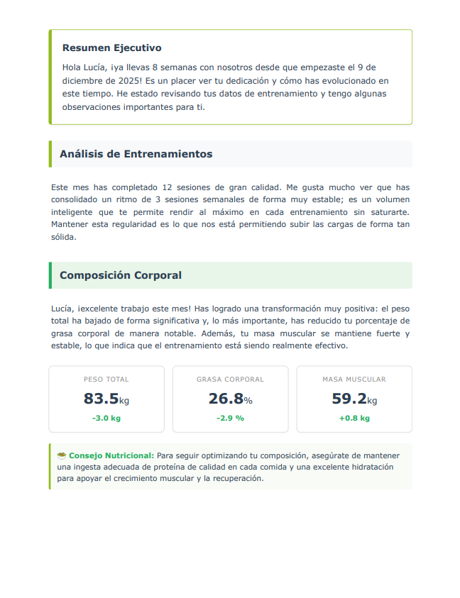 Informe de progreso, página 2